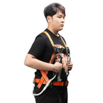Orange Three-point Full Body Safety Belt, Aerial Work Fall Prevention Safety Rope, Site Fall Protection