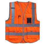 Orange L Multifunctional Reflective Safety Vest For Construction Site
