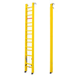 13 FT Fiberglass Extension Ladder With Hook Fully Insulated Ladders Construction Work D-Rung Extension Telescoping Ladder