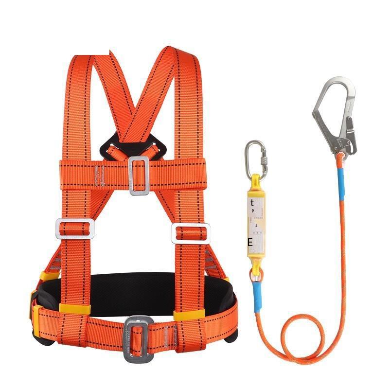 Safety Belt Aerial Work Safety Rope Half Body Belt Waist Protection Three Point Electrical Safety Belt Single Hook 3m And Buffer Bag