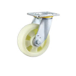 8Pcs Heavy Duty Beige Casters 8 Inch Plate Swivel Caster Wheels Flat Bottom Movable Polypropylene (PP) Caster Universal Wheel - 8Pcs