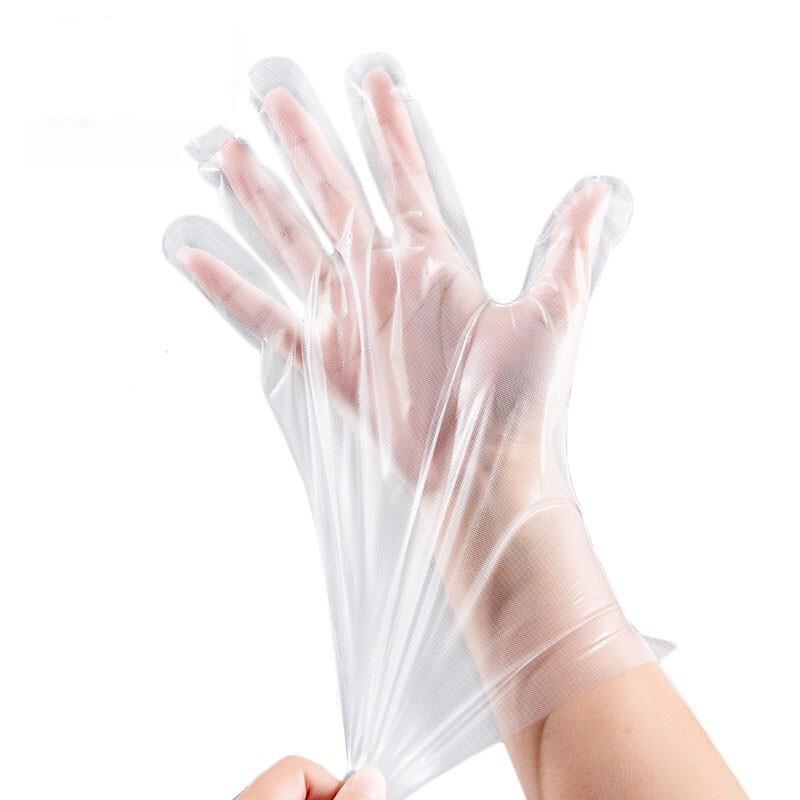 Free Size 100 Pieces / Bag Disposable Gloves Thickened CPE Gloves Transparent Household Catering Waterproof Protective Gloves
