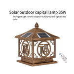 Solar Lamp Column Head Lamp Column Lamp Courtyard Lamp Chinese Garden Villa Landscape Fence Gate Column Lamp Remote Control Outdoor Waterproof Lamp 35w