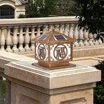 Solar Lamp Column Head Lamp Column Lamp Courtyard Lamp Chinese Garden Villa Landscape Fence Gate Column Lamp Remote Control Outdoor Waterproof Lamp 35w