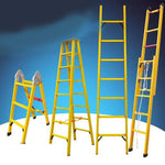 2m FRP Lifting Insulation Ladder Yellow  Suitable Electric Power, Construction and Building