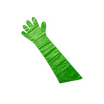 90cm 50 Pieces / Box Disposable Gloves Tear Resistant And Leakage Proof Elongated PE Green Gloves