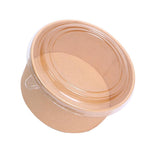 1100ml 100 Pieces / Pack Kraft Paper Bowl Disposable Paper Bowl Take Away Lunch Box Round Thickened Soup Bowl Lunch Box Lunch Box With Cover