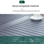 Outdoor Plastic Wood Table And Chair 4 Armchair + 1 Square table 80+ 1 Iron Column Umbrella 2.7m