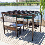 Grape Trellis Courtyard Anticorrosive Wood Outdoor Simple Sunshade Awning Aluminum Alloy Tables And Chairs Outdoor Balcony Swing Pavilion