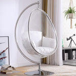 Nordic Wind Net Red Glass Ball Transparent Bubble Chair Hemispherical Hanging Chair Space Chair Acrylic Hanging Basket Round Cushion And Lighting