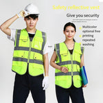 Reflective Vest Reflective Vest Safety Vest Safety Suit Motorcycle Construction Riding Vest Fluorescent Yellow