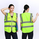 Reflective Vest Reflective Vest Safety Vest Safety Suit Motorcycle Construction Riding Vest Fluorescent Yellow