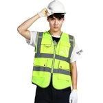 Reflective Vest Reflective Vest Safety Vest Safety Suit Motorcycle Construction Riding Vest Fluorescent Yellow