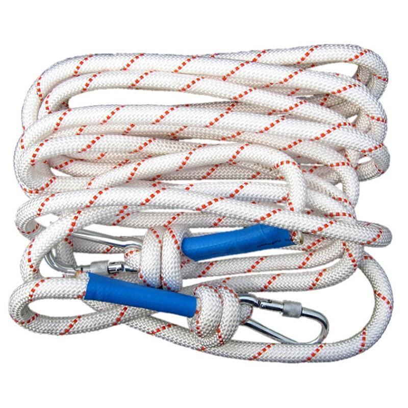 Safety Rope 1250 Double Hook Fall Protection Safety Lifeline Rope Harness for Climbing, Rescue, Hunting, Roofing