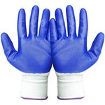 12 Pairs Cotton Gauze Gloves Labor Protection Dipping Abrasion Resistant Antiskid Gluing Industrial Protective Rubber Gloves