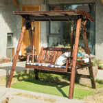 Outdoor Swing Chair Anti-corrosion Solid Wood Hanging Hammock Household Indoor And Outdoor Courtyard Villa Wooden Top Rocking Chair Lead Wooden Top (without Cushion)