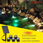 LED Solar Underwater Lamp Underwater Fish Pond Lamp Colorful Landscape Lamp Courtyard Lamp Colorful Lamp Waterproof Waterscape Lamp Fountain Spotlight