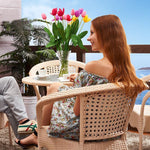 Outdoor Tables And Chairs Rattan Chair Tea Table Three Piece Set Living Room Courtyard Pastoral Leisure Chair Balcony Coffee Tables And Chairs Beige