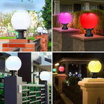Solar Lamp Fence Column Head Lamp Outdoor Courtyard Gate Column Lamp Villa Garden Outdoor Waterproof LED External Wall Spherical Column Lamp