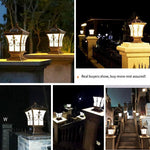 Solar Lamp Column Head Lamp Household Wall Lamp Outdoor Gate Lamp European Column Lamp Door Column Lamp Waterproof Wall Head Lamp Courtyard Lamp