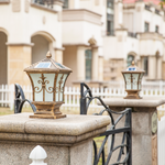 Solar Lamp Column Head Lamp Household Wall Lamp Outdoor Gate Lamp European Column Lamp Door Column Lamp Waterproof Wall Head Lamp Courtyard Lamp