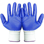 12 Pairs Cotton Gauze Gloves Labor Protection Dipping Abrasion Resistant Antiskid Gluing Industrial Protective Rubber Gloves