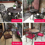 Outdoor Table And Chair Balcony Table And Chair Combination Leisure Iron Casting Aluminum Table And Chair Set Garden Courtyard One Table And Four Chairs