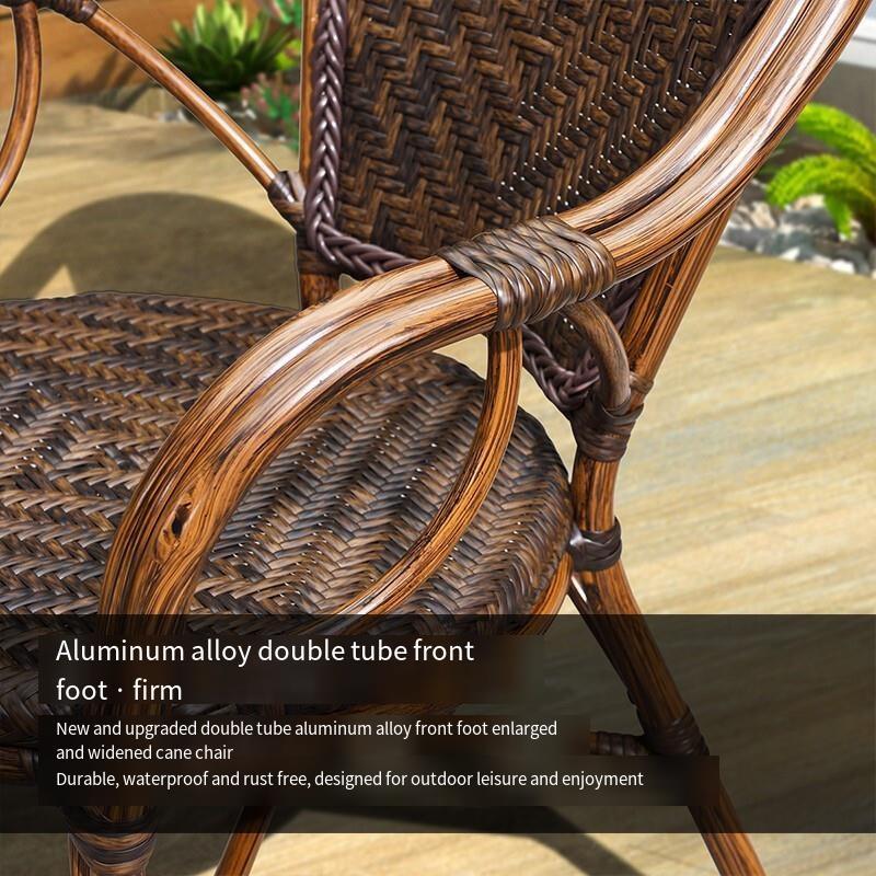 Balcony Table, Chair And Rattan Chair Three-piece Suit Outdoor Leisure Rattan Tea Table And Chair Single Teng Chair Tea Table Balcony Tea Table Rattan Chair