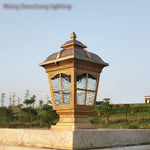 Outdoor Waterproof European Style Landscape Lamp Courtyard Layout Decoration Solar Rechargeable Battery Induction LED Lamp Column Head Lamp