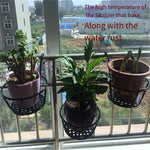 Balcony Flower Rack Hanging Railing Windowsill Single Flower Rack Protective Fence Hanging Flower Pot Indoor Shelf Decoration Shelf Hanging Blue-green Basket Flower Rack Large Single Black