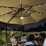 Outdoor Sunshade Courtyard Umbrella Solar Led With Light Sun Umbrella Luxurious Solar Umbrella Round 3.5 m Light Bar Hanging Umbrella