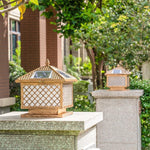 Wall Column Head Lamp Solar Energy Outdoor Courtyard Lamp Waterproof Outdoor Door Column Lamp Garden Villa Gate Household Lamp