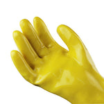 Yellow Cotton-Wool Plastic Labor Protection PVC Gloves Oil Resistant Stain Resistant Acid And Alkali Resistant Gloves For Aquatic Products Processing (Yellow Oil Resistant)