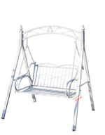 Outdoor Swing Hanging Chair Bed Double Courtyard Iron Rocking Basket Indoor And Outdoor Balcony Swing Elegant White