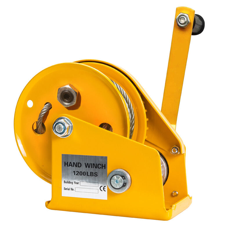 Hand Winch 1200LB Automatic Brake Hand Crank Gear Winch With 8m Steel Wire  Manual Operated Two-Way Ratchet For Boat Trailer Marine