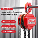 2t 9m (Double Chain) Chain Block Manual Chain Hoist G80 Manganese Steel Chain Carburized Reinforced Gear Material Handling Equipment For WorkShop HS-C2