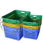 Thickened Plastic Turnover Basket Rectangular Plastic Basket  Turnover Basket (blue) 670 * 470 * 360mm Without Iron Ear