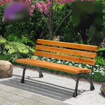 Park Chair Outdoor Solid Wood Community Bench Leisure Square Outdoor Row Chair Anticorrosive Wood Community Chair Has A Back Of 1.8m