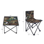 Five Piece Set Camouflage Outdoor Folding Table And Chair Set Portable Self Driving Travel Camping Picnic Balcony Table And Chair Combination