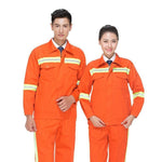 Long Sleeve Overalls Suit Reflective Strip Working Suits Protection Clothing for Sanitation Cleaning Construction Engineering - Green Reflective Strip