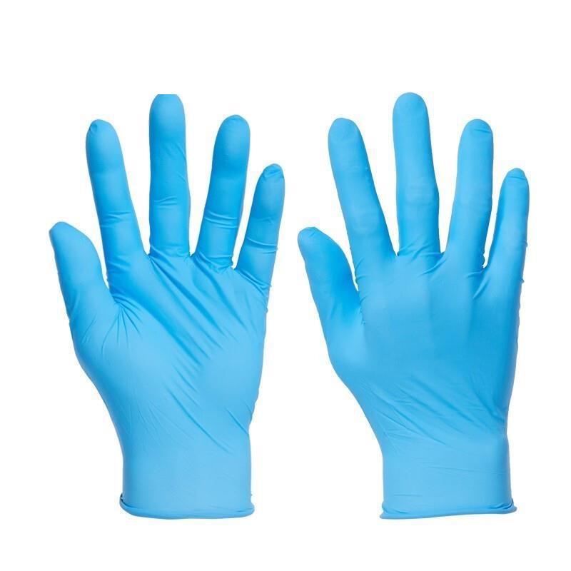 100 / Box Disposable Nitrile Gloves Powder Free Laboratory Gloves Thin Working Labor Protection Cleaning Gloves S Blue
