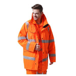 High End Windproof High Oxford Cloth Rainproof Coat Fluorescent Orange Size S-3xL