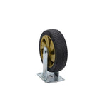 6 Inch Universal Wheel Caster Silent Solid Rubber Wheel Flat Cart Wheel Heavy Caster Black Gold