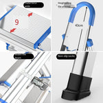 Stainless Steel Multi-function Thickened Miter Ladder Portable Non Slip Ladder Folding Ladder Six Step Blue (Full Step 13cm)