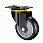 4 Sets 2.5 Inch Flat Bottom Caster Wheels Movable Black Polyurethane (PU) Casters