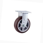 C13-6 Inch Fixed Coffee Color Synthetic Rubber (TPR) Caster Heavy Directional Wheel 4 Sets / Set