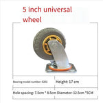 5 Inch Wheelbarrow Caster Rubber Wheel Silent Wheel Directional Wheel Trailer Universal Wheel Industrial Flat Car Wheel 1 Piece