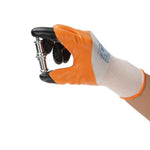 12 Pairs Of Free Size Nitrile Dip-Coated Latex Orange Safety Gloves Construction Protective Gloves
