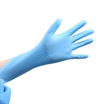 Extended Wear-resistant Disposable Nitrile Blue Gloves ( 50 Pack ) Powder Free Gloves 40 CM Long 0.13 MM Thick