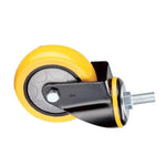 3 Inch Yellow Movable Caster Polyurethane (PU) Caster Medium Single Ball Bearing Universal Wheel - 4pcs